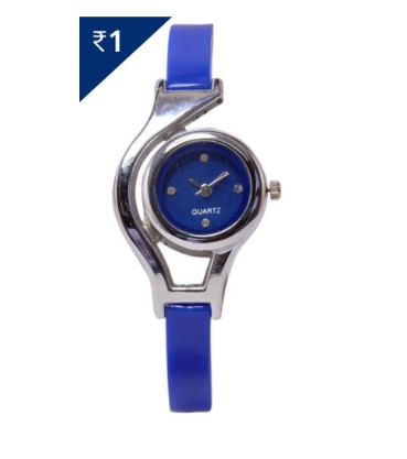 India Desire : Paytm Steal Deal: Buy GF analog BLUE ROUND WATCH @Rs 1 + 59 Extra Shipping
